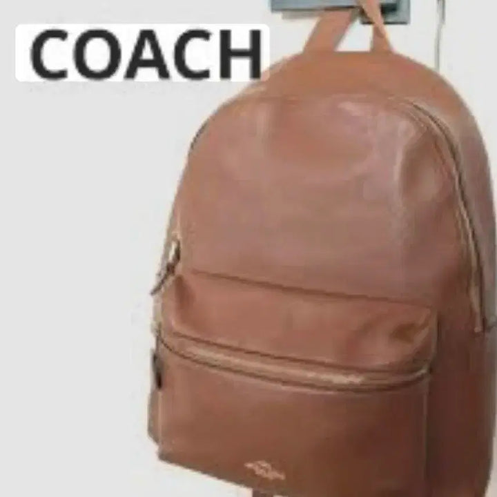 [BUNJANG] COACH Brown Real Leather Backpack / COACH 브라운 리얼가죽 백팩