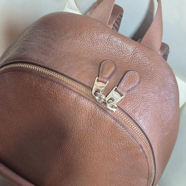 [BUNJANG] COACH Brown Real Leather Backpack / COACH 브라운 리얼가죽 백팩