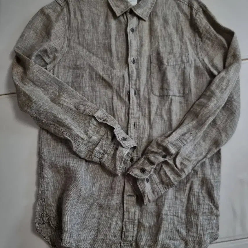 [BUNJANG] Series Linen Long Sleeve Shirt (Size 95) / 시리즈 린넨 긴팔 셔츠 95