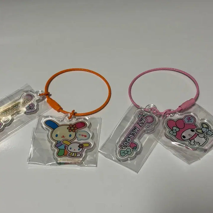 [BUNJANG] Sanrio Usahana and My Melody Acrylic Keyring Bundle Set / 산리오 아크릴 키링 우사하나/마이멜로디 2종 일괄