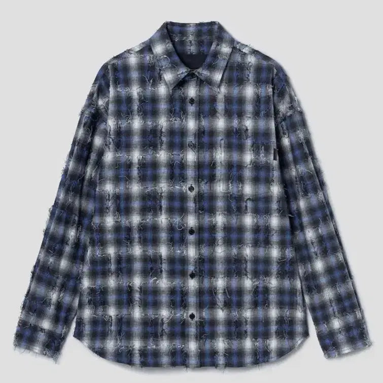[BUNJANG] Juun.J Grid Check Shirt Blue (Size 48) / 준지 26ss 그리드 니들스 체크셔츠 블루 (48)
