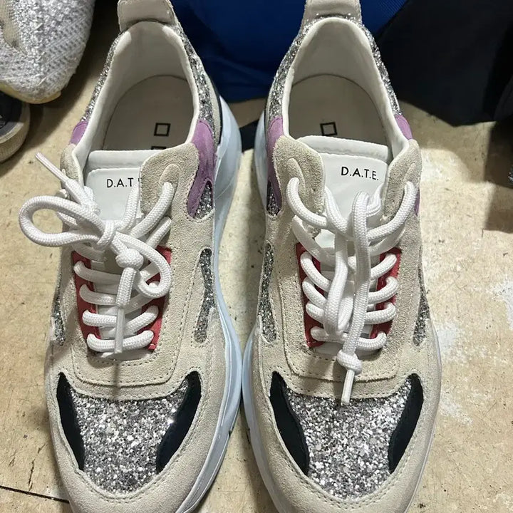 [BUNJANG] D.A.T.E. Sequin Suede Sneakers / d.a.t.e. 신발 스팽글 스웨이드 스니커즈 235cm 굽5cm