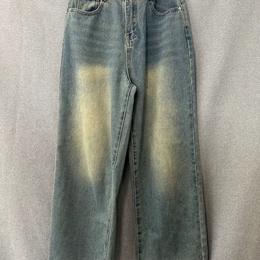 [BUNJANG] Vintage Light Wash Wide Denim Jeans / 빈티지 라이트 워시 와이드 데님