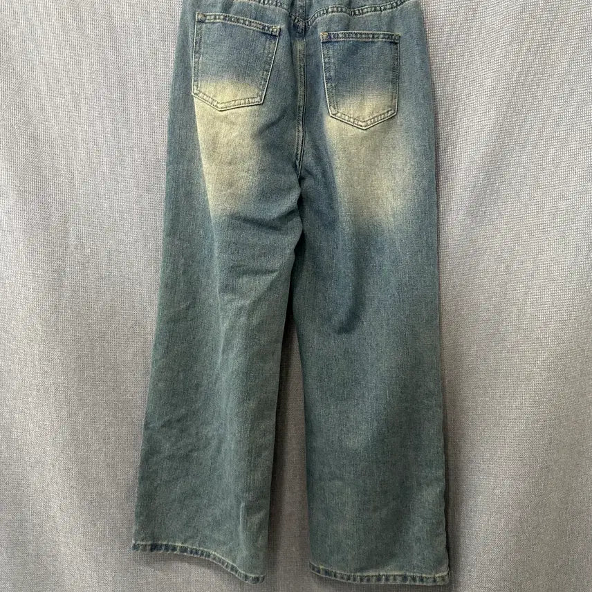 [BUNJANG] Vintage Light Wash Wide Denim Jeans / 빈티지 라이트 워시 와이드 데님