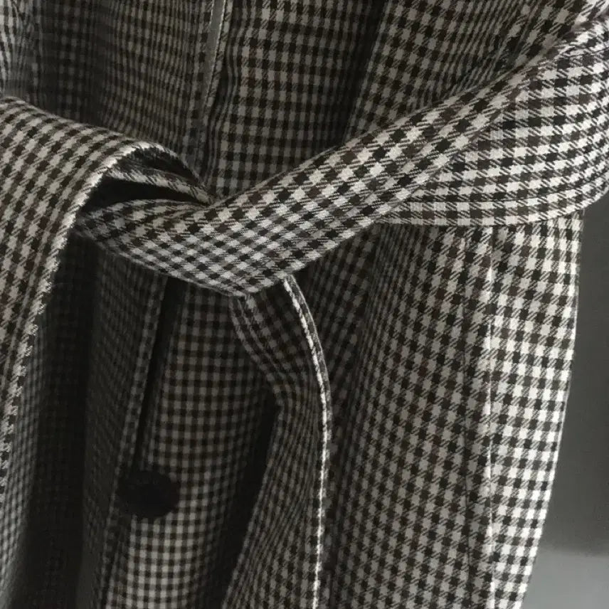 [BUNJANG] Sandro Check Trench Coat Long Jacket / 산드로 체크 트랜치 코트 롱자켓 34사이즈