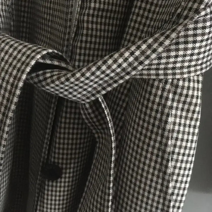 [BUNJANG] Sandro Check Trench Coat Long Jacket / 산드로 체크 트랜치 코트 롱자켓 34사이즈