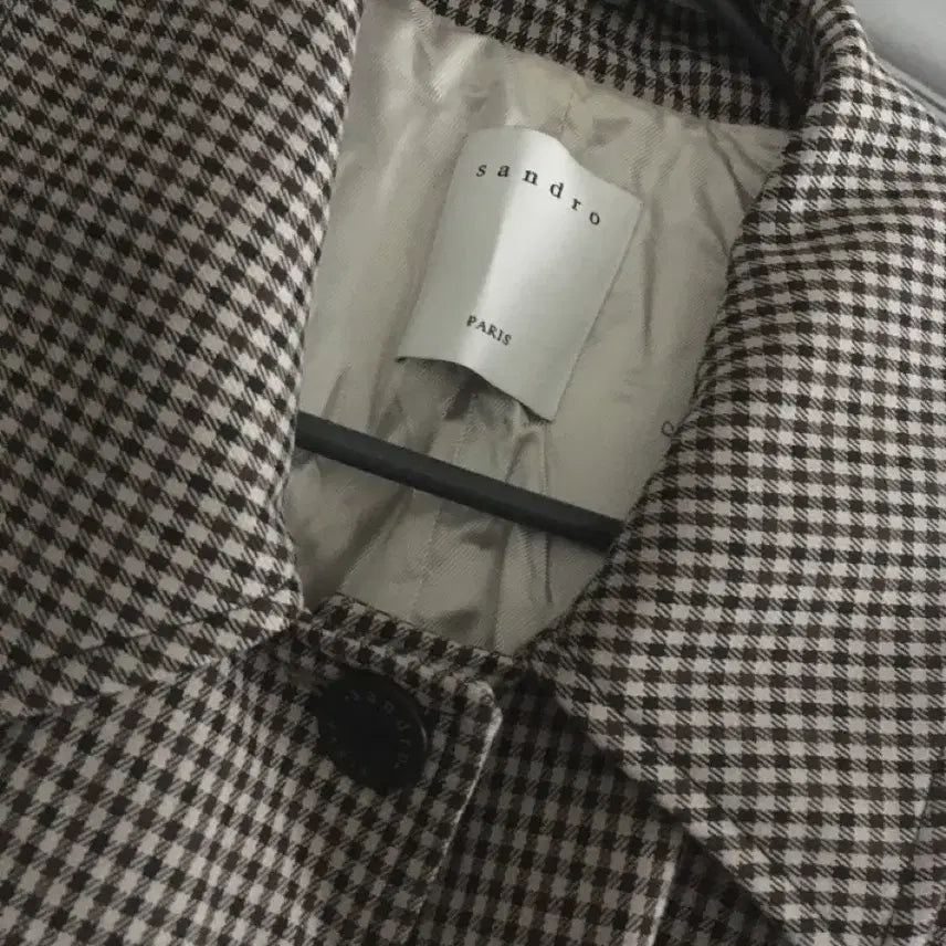 [BUNJANG] Sandro Check Trench Coat Long Jacket / 산드로 체크 트랜치 코트 롱자켓 34사이즈