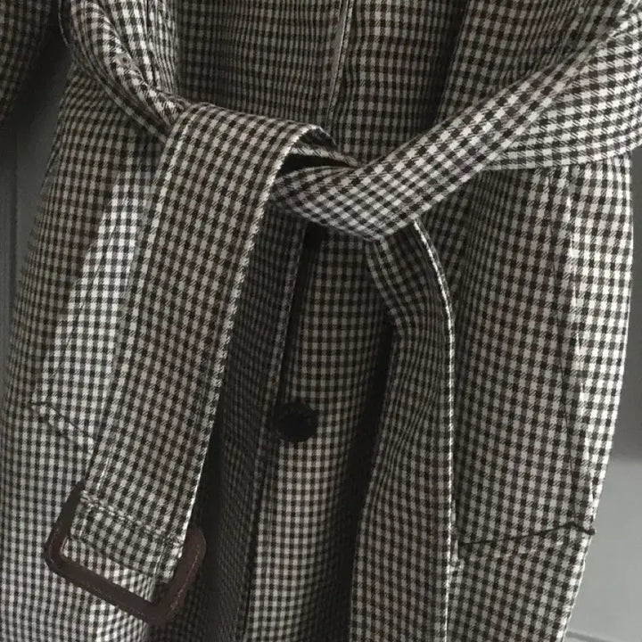 [BUNJANG] Sandro Check Trench Coat Long Jacket / 산드로 체크 트랜치 코트 롱자켓 34사이즈