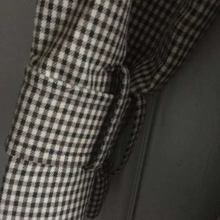 [BUNJANG] Sandro Check Trench Coat Long Jacket / 산드로 체크 트랜치 코트 롱자켓 34사이즈