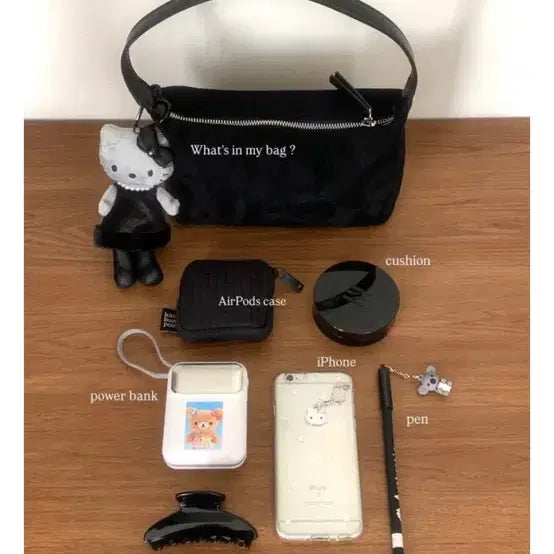 [BUNJANG] Peter &amp; Wendy Strawberry Tote Bag - Black / 피터앤웬디 딸기 토트백 블랙