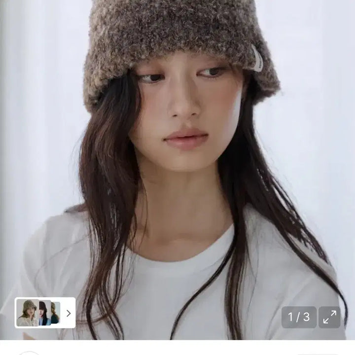 [BUNJANG] 로맨티누어 테디 부클 버킷햇 브라운 비니 / 로맨티누어 테디 부클 버킷햇 브라운 비니