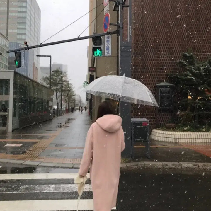 [BUNJANG] LaBelleBlanc Alpaca Hooded Coat - Pink / 라벨르블랑 알파카 후드 코트 핑크