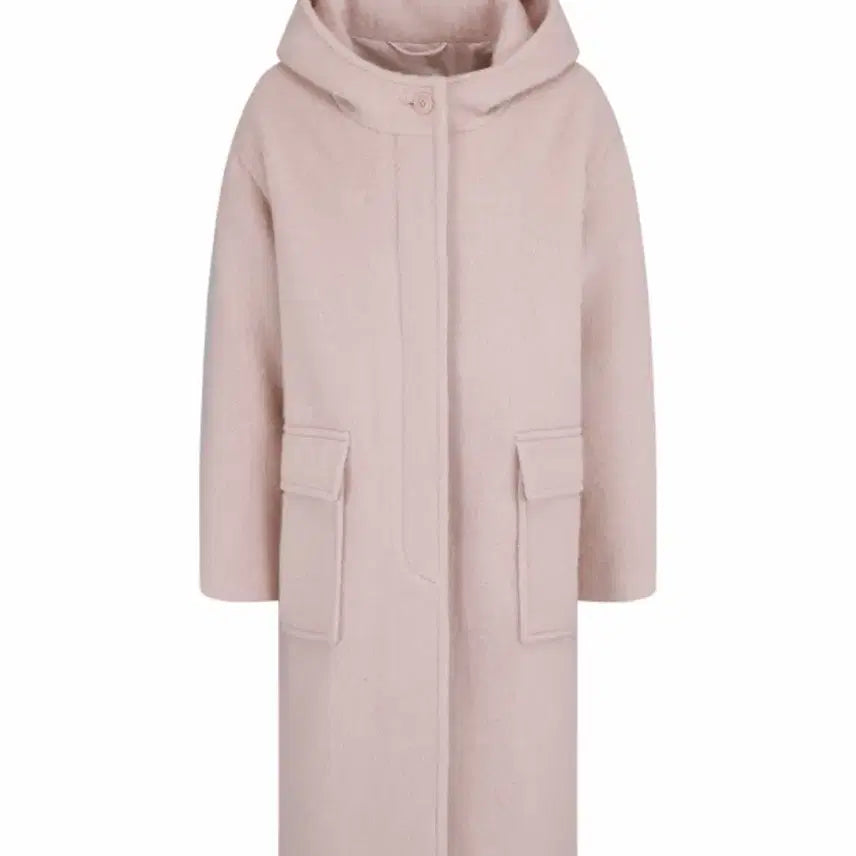 [BUNJANG] LaBelleBlanc Alpaca Hooded Coat - Pink / 라벨르블랑 알파카 후드 코트 핑크