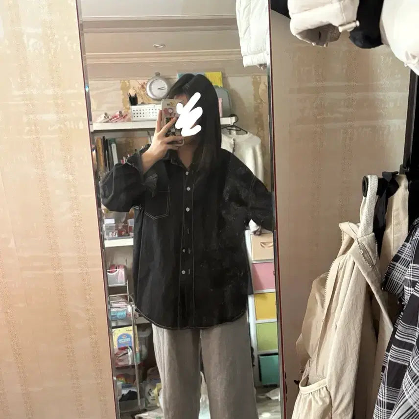 [BUNJANG] Black Denim Shirt / 블랙 데님 셔츠