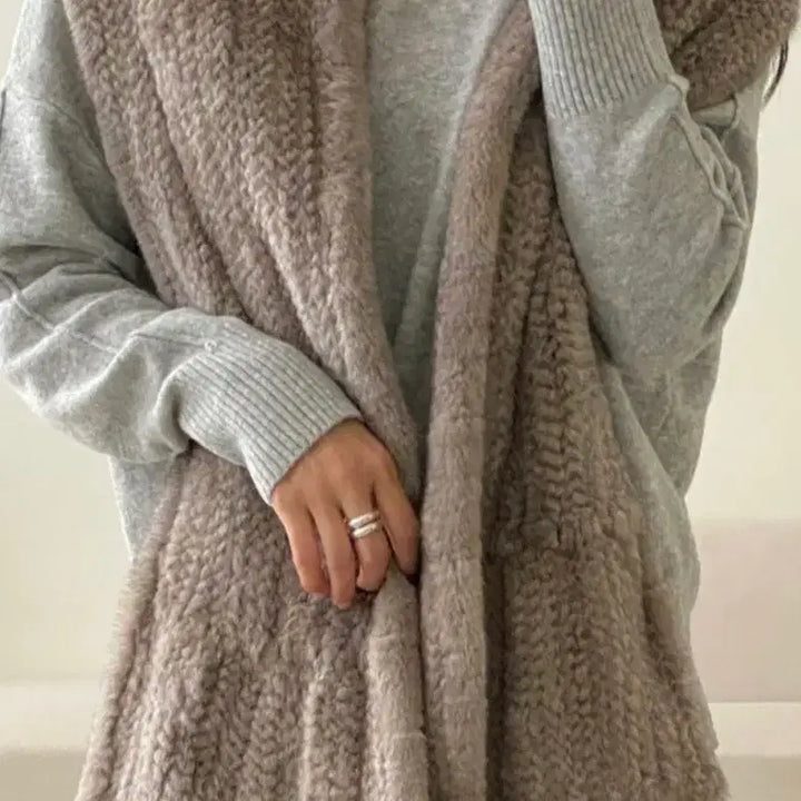 [BUNJANG] Premium Mink Skin Muffler Sapphire Silver Blue / 프리미엄 밍크 스킨 머플러 사파이어 실버블루 100만원대 정가판매제품