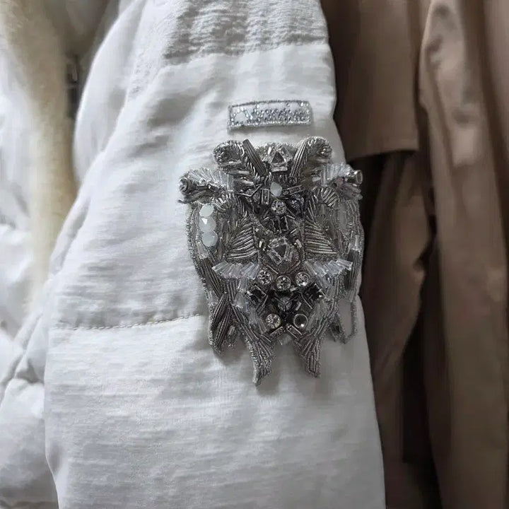 [BUNJANG] Object White Mink Fur Trimmed Padded Jumper / 오브제화이트 밍크퍼 트리밍 패딩 점퍼