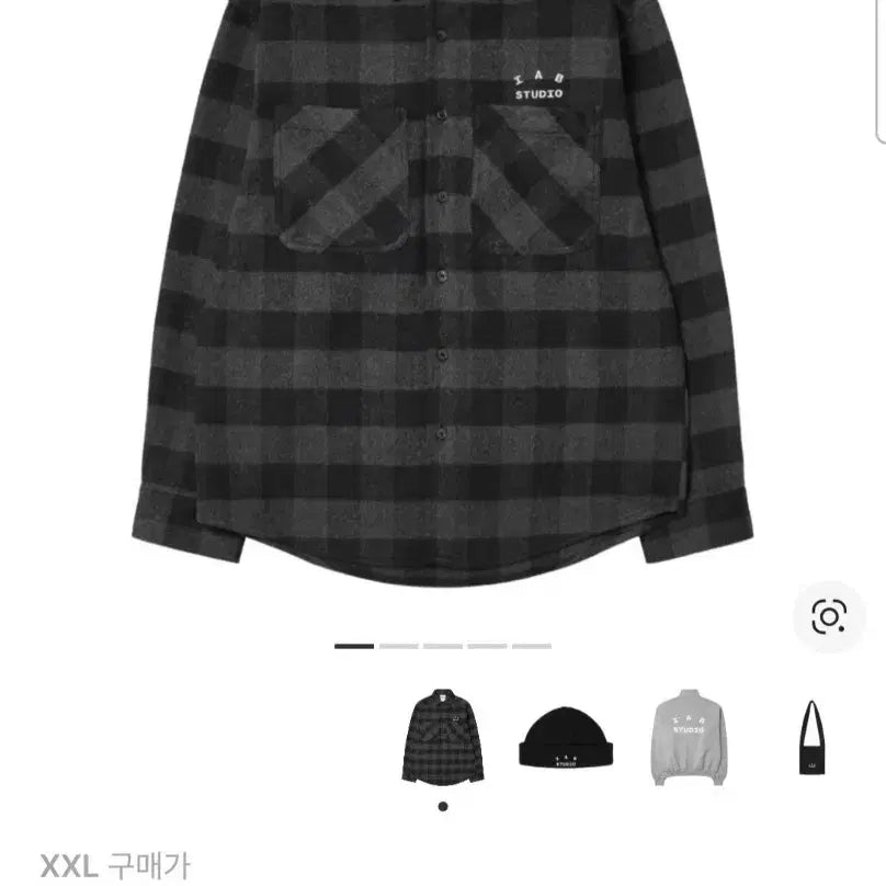 [BUNJANG] IAB Studio Gingham Check Shirt Black White / XXL)아이앱 스튜디오 깅엄 체크 셔츠 블랙 화이트 기모셔츠