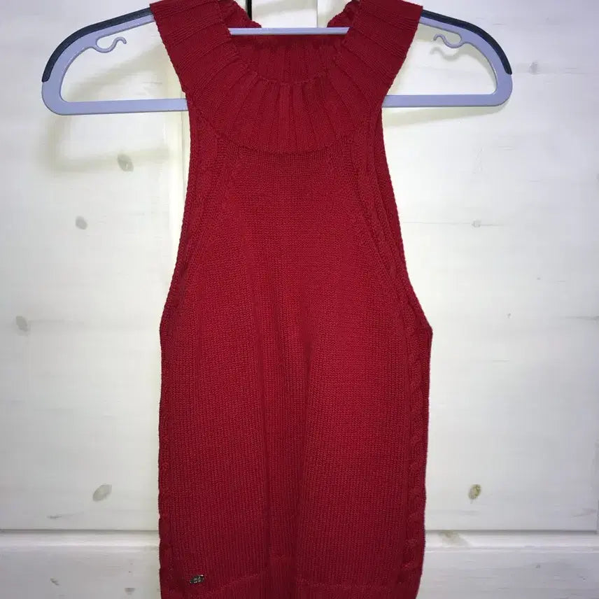 [SOLD OUT] 페일제이드 코튼 홀터넥 니트 탱크 탑 레드 2사이즈 m