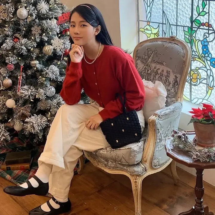 [BUNJANG] FERRAGAMO Red Woven Mini Handle Bag / FERRAGAMO / 빈티지 살바토레 페라가모 레드 우븐 미니 핸들백