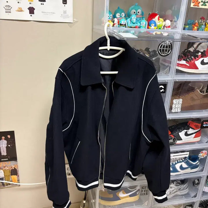 [BUNJANG] KIMSEJEONG Varsity Jacket Navy / 키뮤어 울 바시티 자켓 네이비