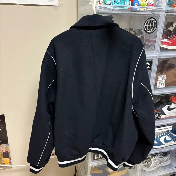 [BUNJANG] KIMSEJEONG Varsity Jacket Navy / 키뮤어 울 바시티 자켓 네이비