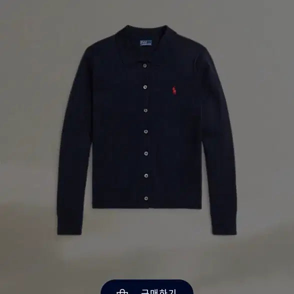 [BUNJANG] Polo Ralph Lauren QR Pony Logo Button Cardigan Navy / 폴로 랄프로렌 신형QR 포니로고 버튼 가디건 네이비