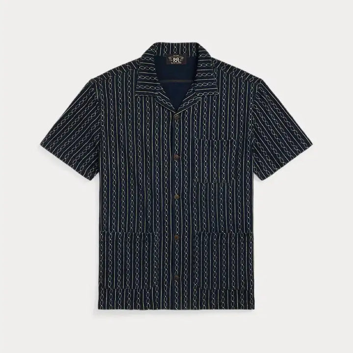 [BUNJANG] RRL Indigo Print Jersey Camp Shirt / RRL 인디고 프린트 저지 캠프 셔츠 L