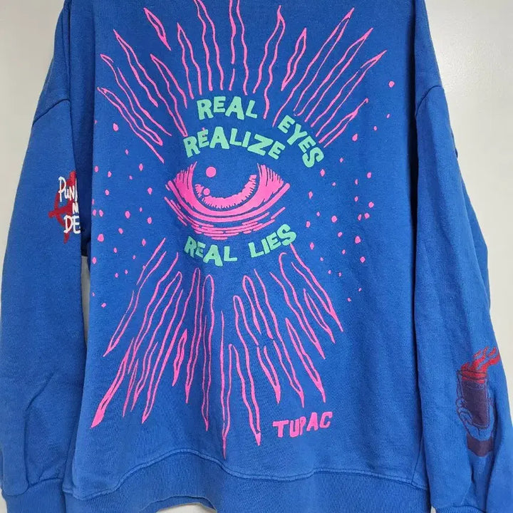 [BUNJANG] VISTAN Blue Printing Sweatshirt / VISTAN 블루 프린팅 맨투맨 티셔츠