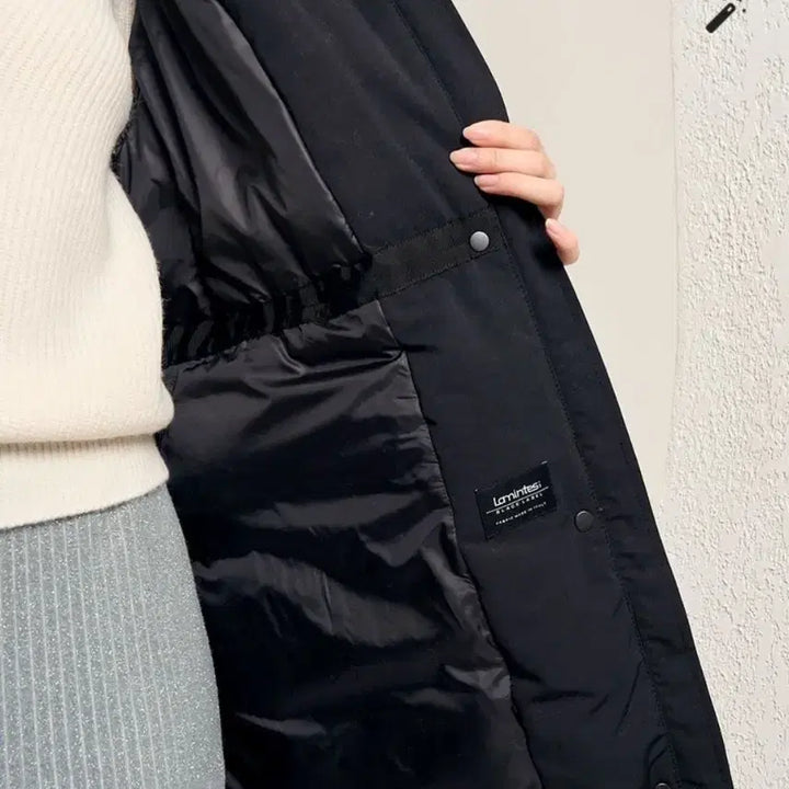 [BUNJANG] Hanseom Mine Layered Emblem Goose Down Jumper / 22F/W 한섬 마인 정품 레이어 엠블럼 구스다운 점퍼