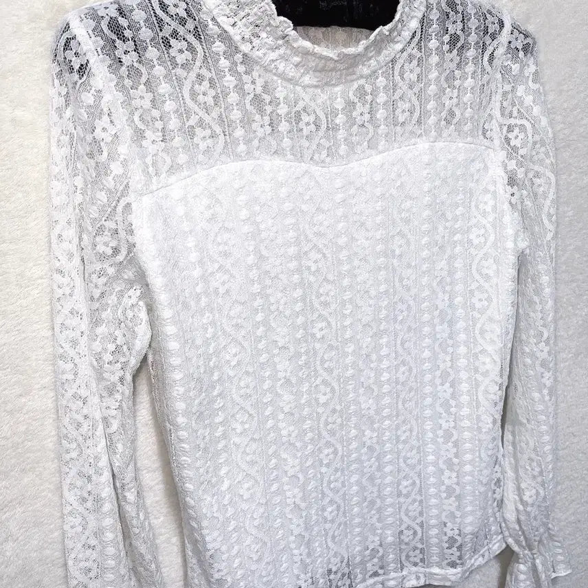 [BUNJANG] Romantic Gothic Frill Lace See-through Blouse / 로맨틱고딕 엔젤릭 프릴레이스 시스루 블라우스 로걀탑 고스로리 페어리 핀터