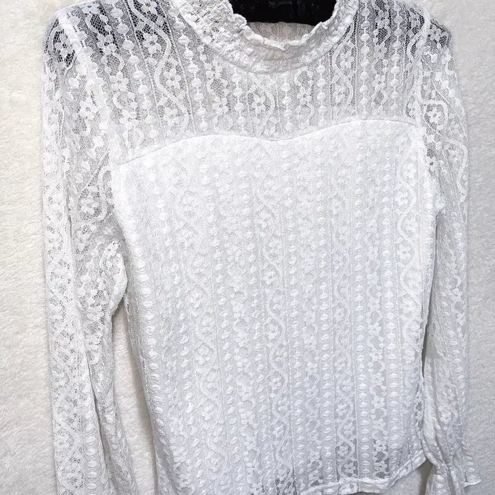 [BUNJANG] Romantic Gothic Frill Lace See-through Blouse / 로맨틱고딕 엔젤릭 프릴레이스 시스루 블라우스 로걀탑 고스로리 페어리 핀터