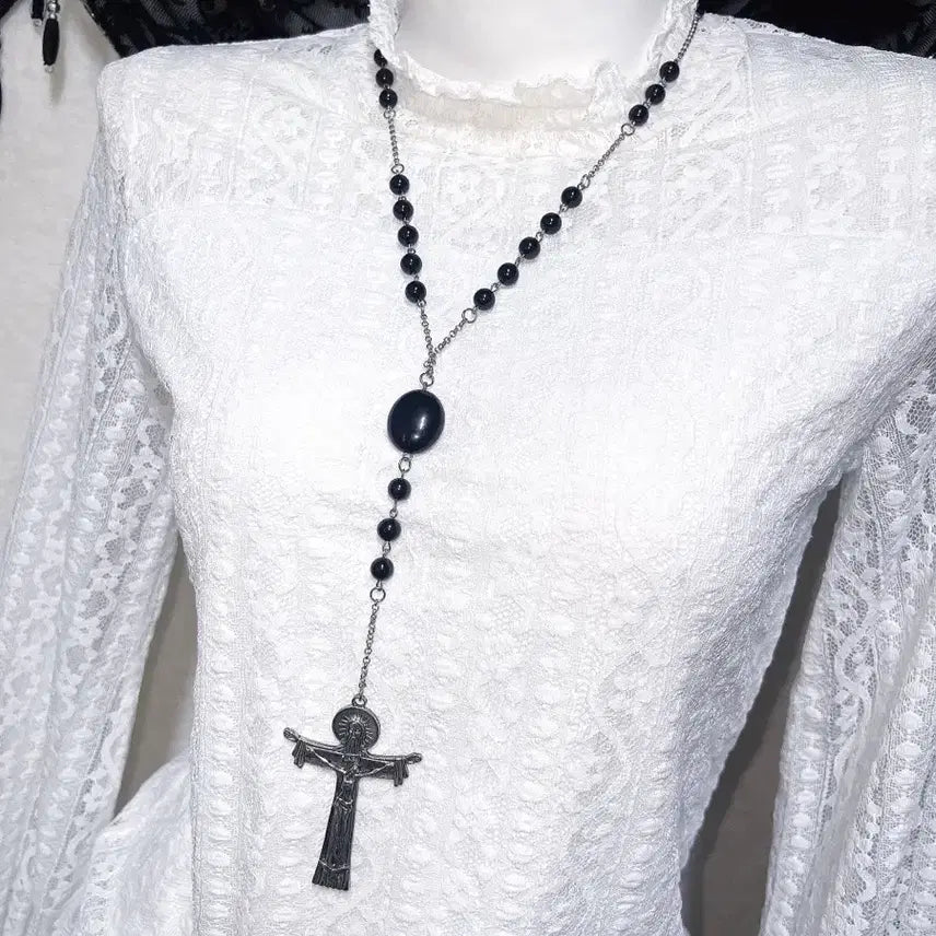 [BUNJANG] Romantic Gothic Frill Lace See-through Blouse / 로맨틱고딕 엔젤릭 프릴레이스 시스루 블라우스 로걀탑 고스로리 페어리 핀터