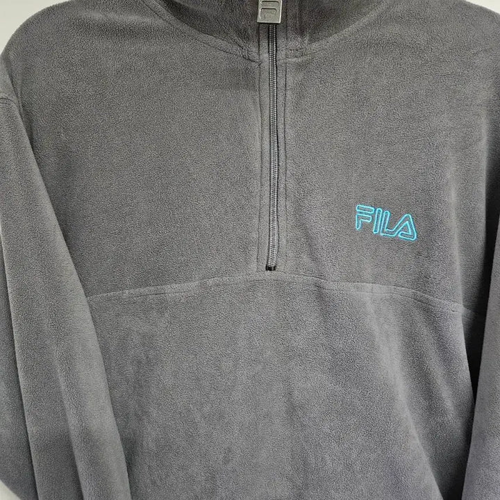 [BUNJANG] FILA Gray Fleece Half-Zip Pullover / 휠라 FILA 그레이 폴라폴리스 하프집업
