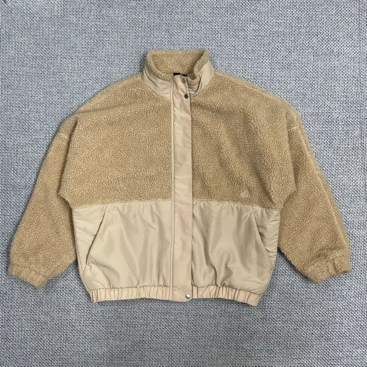 [BUNJANG] Adidas WORD BOA Jacket Beige L / 아디다스 WORD BOA JKT 베이지 보아 패딩 믹스 자켓 L