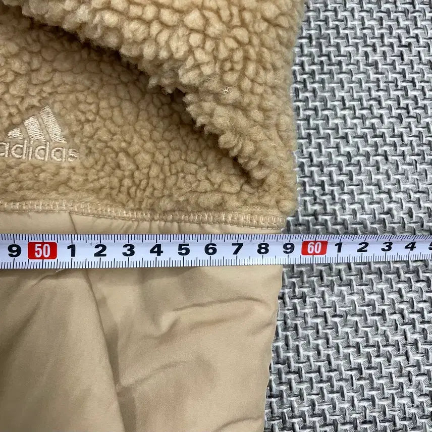 [BUNJANG] Adidas WORD BOA Jacket Beige L / 아디다스 WORD BOA JKT 베이지 보아 패딩 믹스 자켓 L