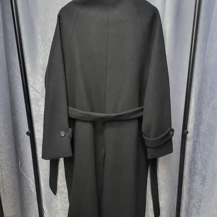 [BUNJANG] Studio B Belted Black Double Coat / 스튜디오 B 벨티드 블랙 더블 코트