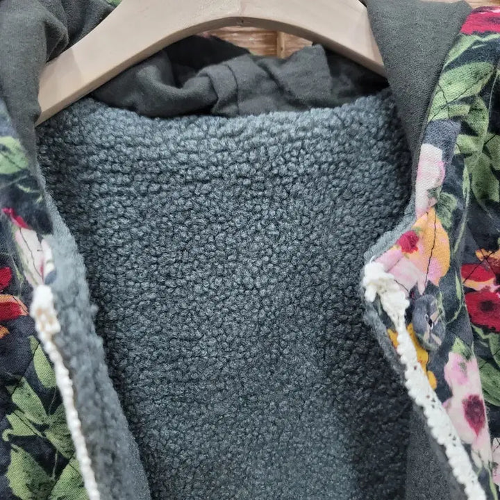[BUNJANG] Floral Quilted Hooded Vest / (새상품) 플라워 퀼팅 후드 조끼