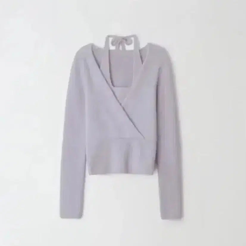 [BUNJANG] Bernie Market Dear Lab Lavender Wrap Knit Top / 베르니마켓 디어랩니트 라벤더 wrap knit /르플레인릴리코츠온트르베인