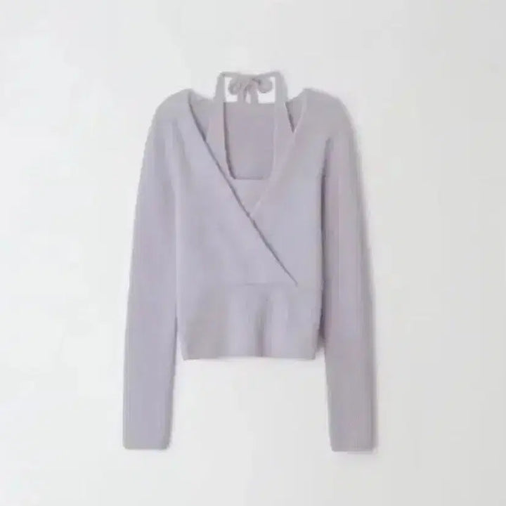 [BUNJANG] Bernie Market Dear Lab Lavender Wrap Knit Top / 베르니마켓 디어랩니트 라벤더 wrap knit /르플레인릴리코츠온트르베인