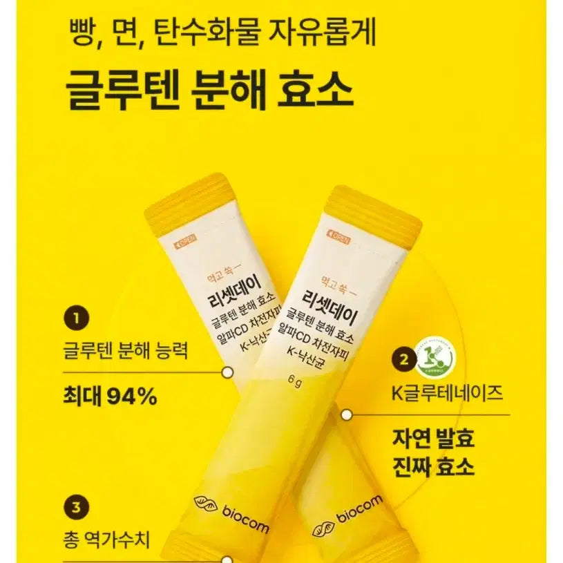 [BUNJANG] Resetday Gluten Enzyme & Alpha-Cyclodextrin 1 Box (15 Count) / [지방배출,다이어트]리셋데이-글루텐분해효소+알파시클로덱스트린 1박스(15