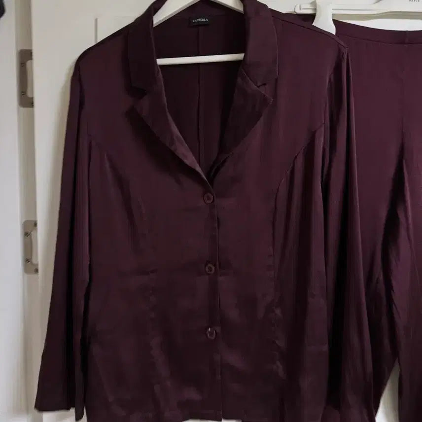 [BUNJANG] La Perla Burgundy Pajama Set / [LA PERLA] 라펠라 버건디 상하의 파자마 잠옷 세트