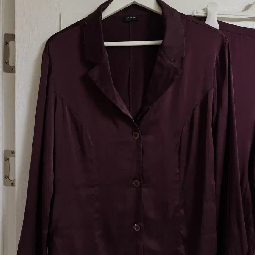 [BUNJANG] La Perla Burgundy Pajama Set / [LA PERLA] 라펠라 버건디 상하의 파자마 잠옷 세트