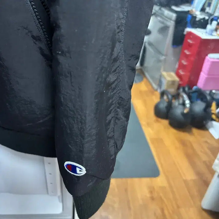 [BUNJANG] Champion USA Logo Fleece Jacket / 챔피온 블랙 USA 로고 플리스 자켓