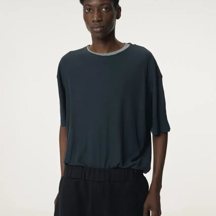 [BUNJANG] Recto 25FW Layered Wool T-shirt Dark Navy / [새상품] 렉토 25FW 레이어드 울 티셔츠 다크 네이비