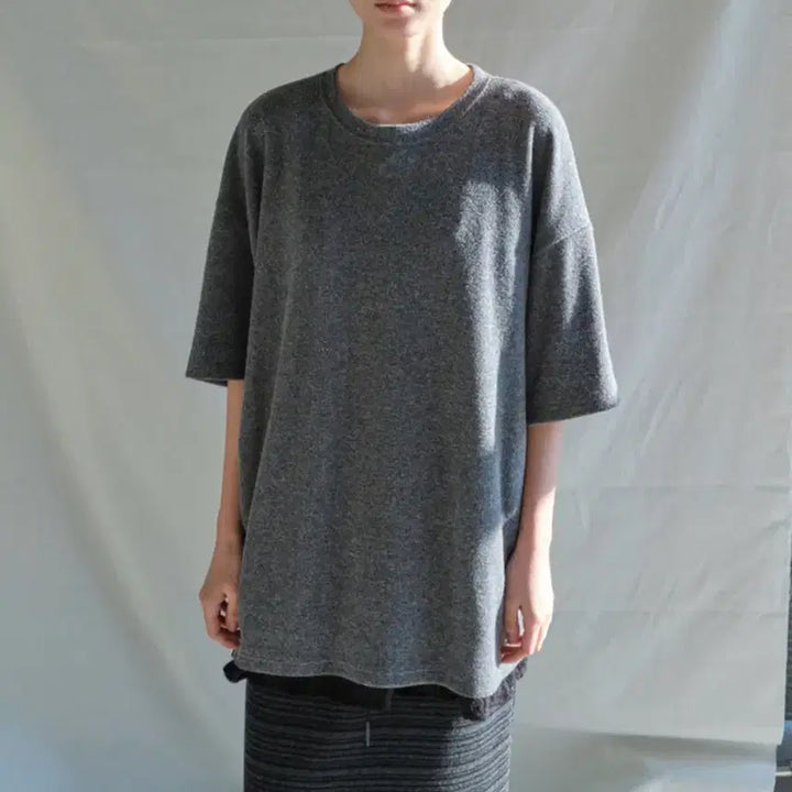 [BUNJANG] Picky Society Fleece Oversized T-Shirt Charcoal / 피키소사이어티 Fleece Oversized T (Charcoal)