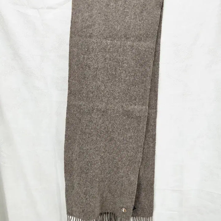 [BUNJANG] Brown Wool Muffler with Dog Embroidery / 브라운 울 머플러 (강아지 자수) [B10499]