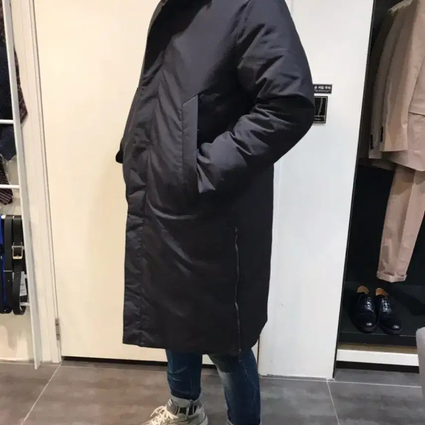 [BUNJANG] T.I FOR MEN Men's Hooded Long Padded Jacket / 티아이포맨 T.I FOR MEN 남성 후드 롱패딩 L