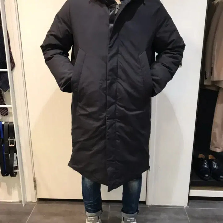 [BUNJANG] T.I FOR MEN Men's Hooded Long Padded Jacket / 티아이포맨 T.I FOR MEN 남성 후드 롱패딩 L