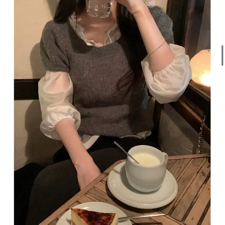 [BUNJANG] Monerf Knit Blouse Coordinate Set / 모너프 니트 블라우스 코디세트