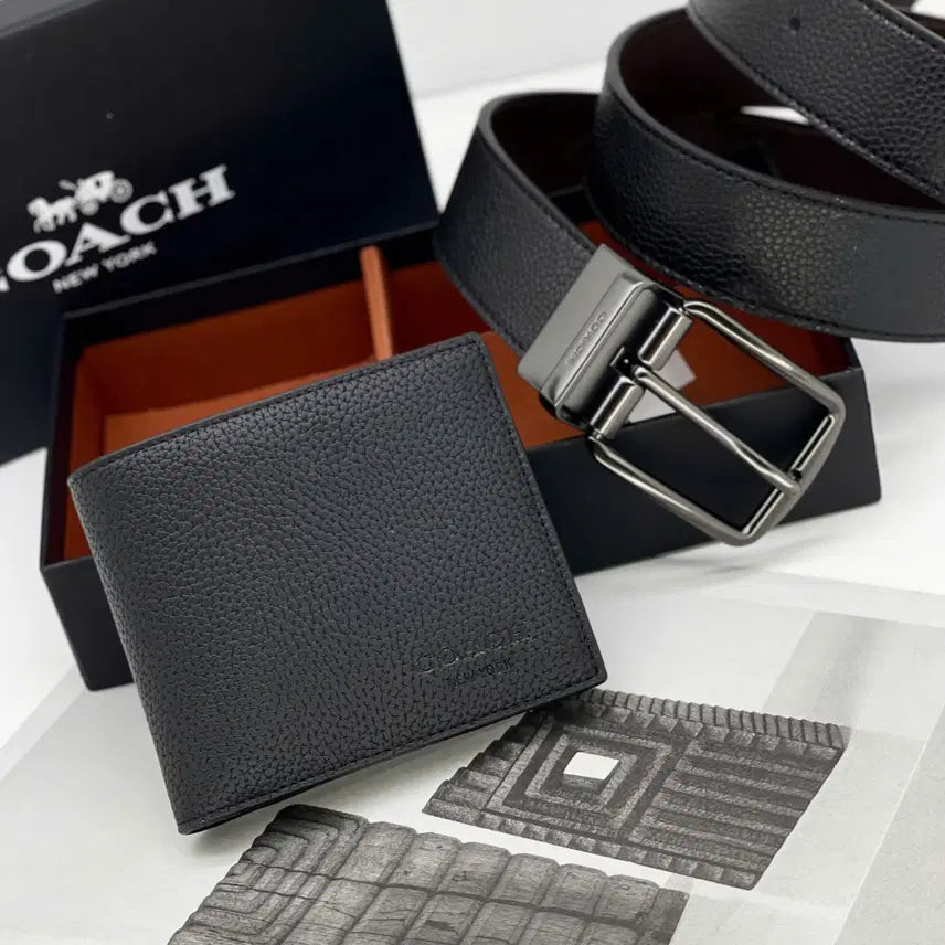 [BUNJANG] Coach Standard Wallet and Reversible Belt Set / 코치 스탠다드 지갑 양면 벨트 세트 새상품